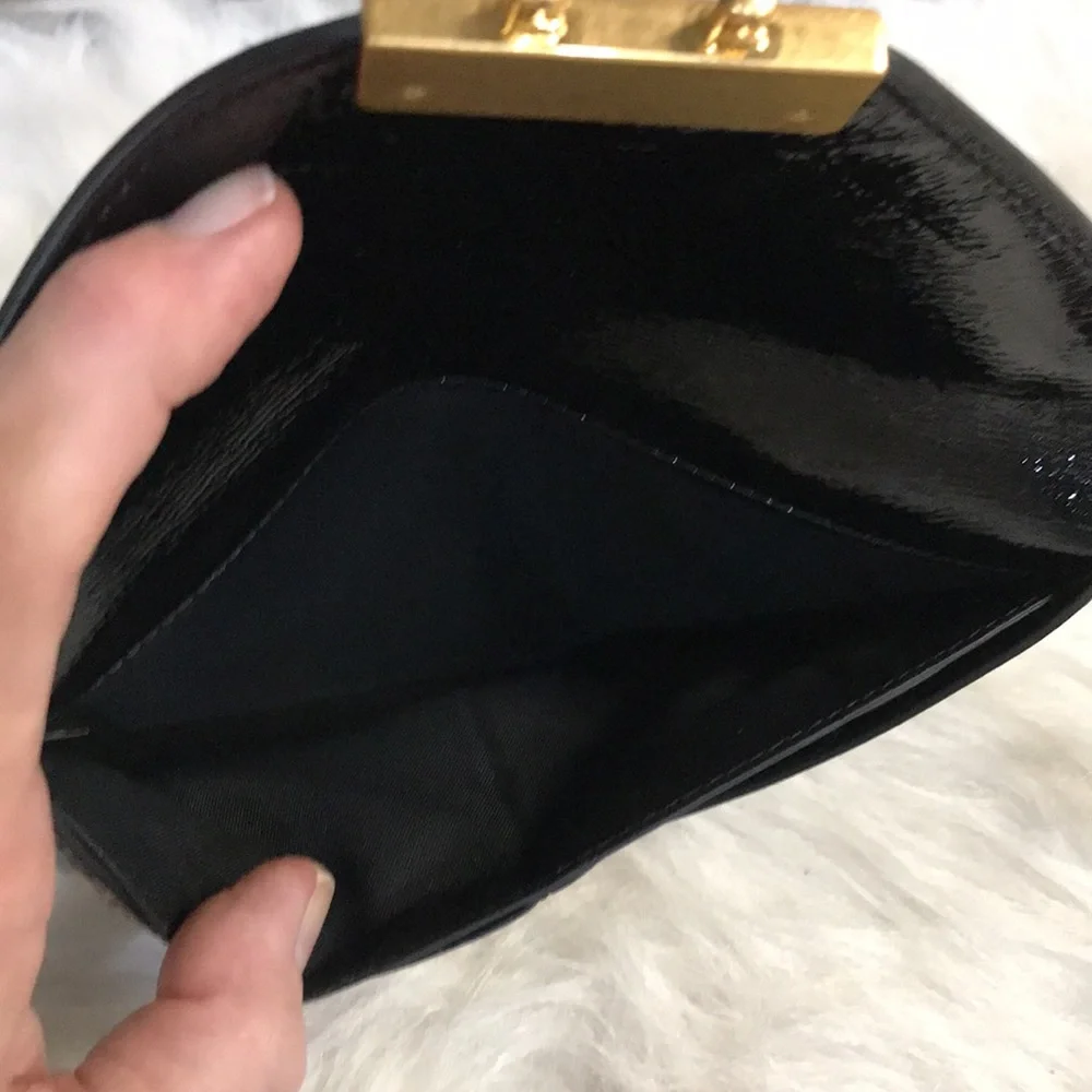 Tory Burch Patent Leather Flower Printed Wallet